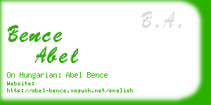 bence abel business card